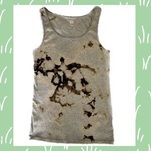 NWOT Gap Bleach Dye Black Tank Top Size Large